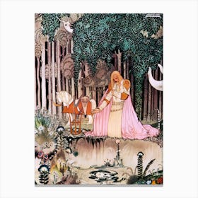 "He Too Saw The Image In The Water" by Kay Nielsen - East of the Sun and West of the Moon 1914 - Vintage Victorian Fairytale Art Signed Remastered High Resolution Canvas Print