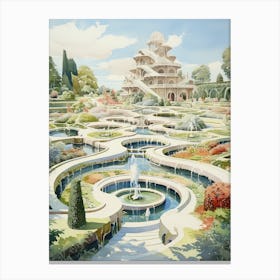 Garden Of Cosmic Speculation United Kingdom Watercolour 4 Canvas Print