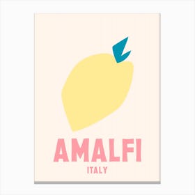 Amalfi, Italy, Graphic Style Poster 5 Canvas Print
