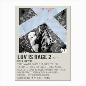 Luv Is Rage 2 2017 By Lil Uzi Vert Poster 2 Canvas Print