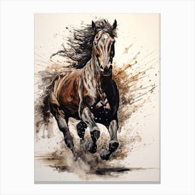 A Horse Painting In The Style Of Spattering 4 Canvas Print