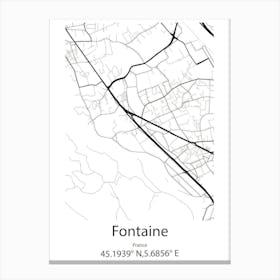 Fontaine,France Minimalist Map Canvas Print