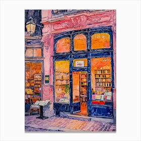 Brussels Book Nook Bookshop 3 Canvas Print