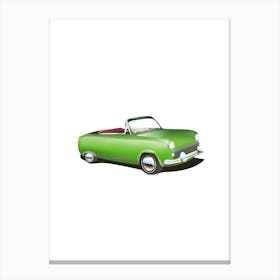 Vintage Green Convertible Car Canvas Print