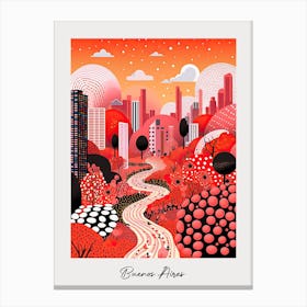 Poster Of Buenos Aires, Illustration In The Style Of Pop Art 2 Canvas Print