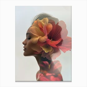 "Double Exposure: Surreal Floral Art" Canvas Print