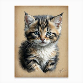 Kitten With Blue Eyes Canvas Print