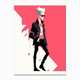 Minimalist Pink Punk Rock Canvas Print