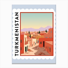 Turkmenistan Travel Stamp Poster Canvas Print