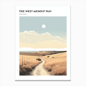The West Mendip Way England 3 Hiking Trail Landscape Poster Canvas Print