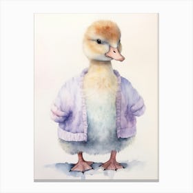 Baby Animal Watercolour Goose Canvas Print