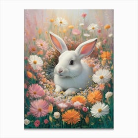 Bunny In Flowers Canvas Print