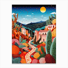 Taormina, Italy, Illustration In The Style Of Pop Art 4 Canvas Print