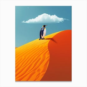 Penguin In The Desert 2 Canvas Print