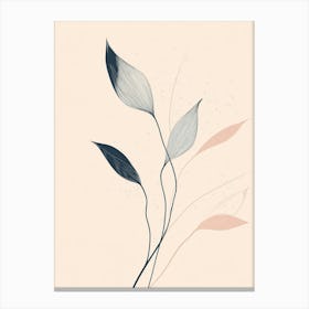 Line Drawing Of A Leaf 4 Canvas Print