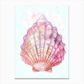 Sea Shell On A Blue Background 1 Canvas Print