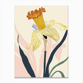 Colourful Flower Illustration Daffodil 4 Canvas Print