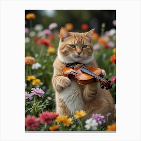 Cat Playing Violin 2 Canvas Print