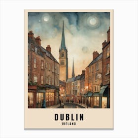 Dublin City Ireland Travel Poster (21) Canvas Print