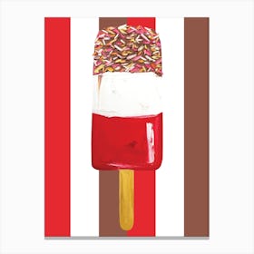 Popsicle Fab Ice Cream Stripey Canvas Print