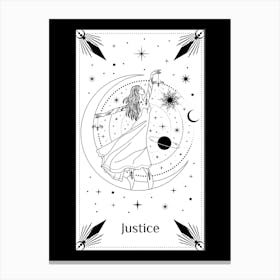 Justice Tarot Card Canvas Print