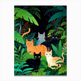 Cats In The Jungle 1 Canvas Print