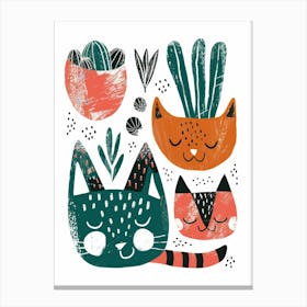 Cactus Cats Canvas Print