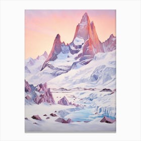 Dreamy Winter Painting Torres Del Paine National Park Argentina 1 Canvas Print