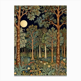 William Morris Forest At Night 16 Canvas Print