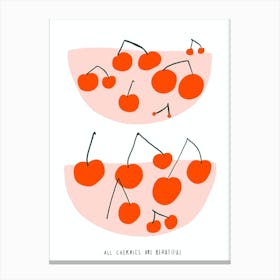 Feminist »All Cherries Are Beautiful« Illustration Canvas Print