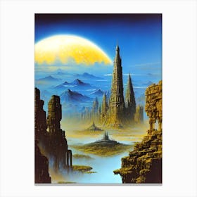 Fantasy City By Person Canvas Print