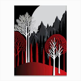 Red Forest minimal art Canvas Print