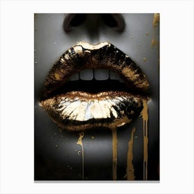 Gold Lips 3 Canvas Print