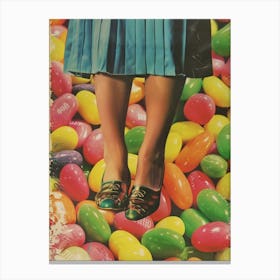 Jelly Beans Candy Sweets Pattern 2 Canvas Print