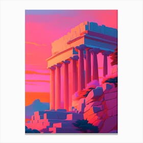 The Acropolis Sunset Dreamy Landscape Canvas Print