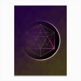 Geometric Neon Glyph on Jewel Tone Triangle Pattern 371 Canvas Print