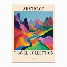 Abstract Travel Collection Poster China 4 Canvas Print