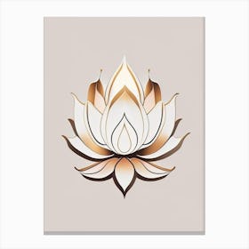 Sacred Lotus Retro Minimal 1 Canvas Print