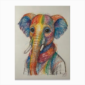 Rainbow Elephant 1 Canvas Print