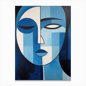 Abstract Painting, Acrylic On Canvas, Blue Color Canvas Print