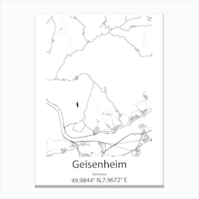 Geisenheim,Germany Minimalist Map Canvas Print