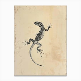 Minimalist Lizard Block Print 6 Canvas Print