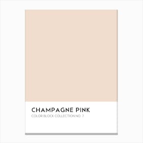 Champagne Pink Color Block Collection Wall Canvas Print