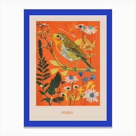 Spring Birds Poster Robin 5 Canvas Print