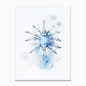 Irregular Snowflakes, Snowflakes, Minimalist Watercolour 1 Canvas Print