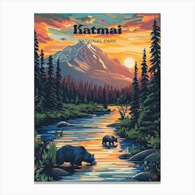 Katmai National Park Valley Travel Art Toile