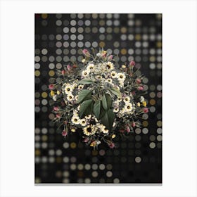 Vintage Pagoda Dogwood Flower Wreath on Dot Bokeh Pattern n.0662 Canvas Print