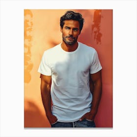 Man In A White T - Shirt Canvas Print