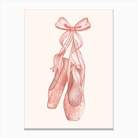 Pink Ballet Shoes Print Canvas Print