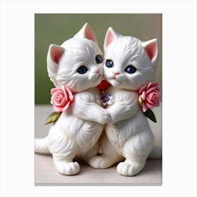 Two White Kittens Canvas Print